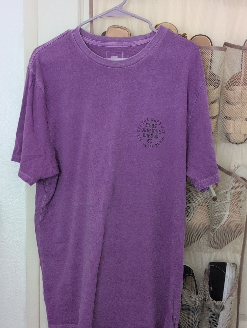 Vans Men's Purple Short-Sleeve Crew Tee with Chest Logo